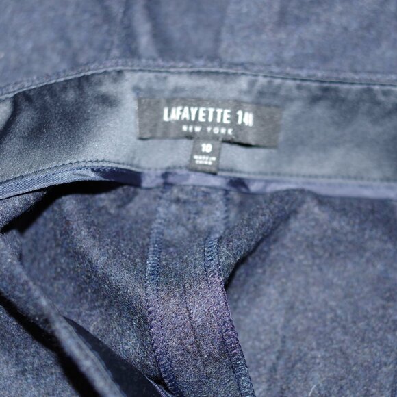 lafayette 148 NY Navy Blue wool cashmere wide leg Cropped pants Size:10 - Picture 3 of 5